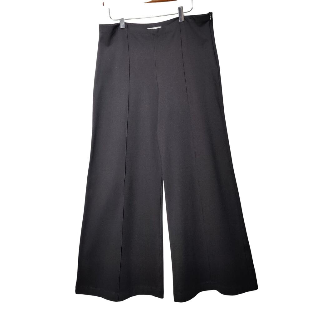 Ripley Rader Women's Plus Sz 2+ Black Ponte Knit Wide Leg Pants Stretch Pull On